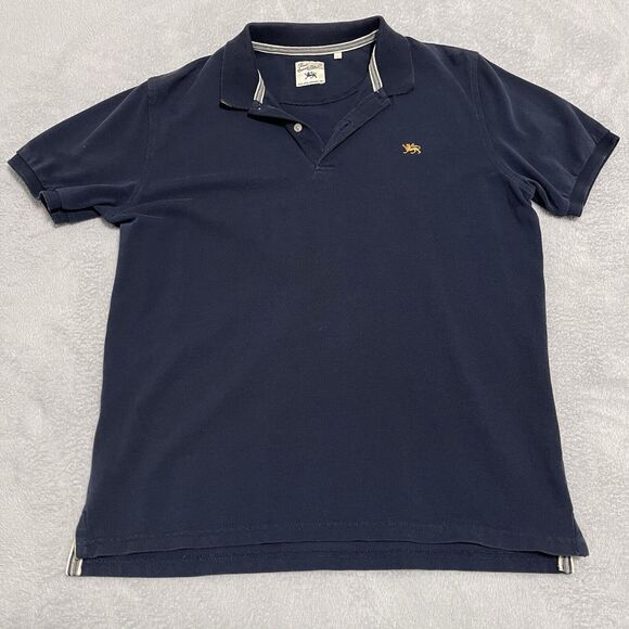 Paul Other - Rugby Polo Shirt Navy Blue Large Paul Kehl Contrast Color Collar US Size Medium
